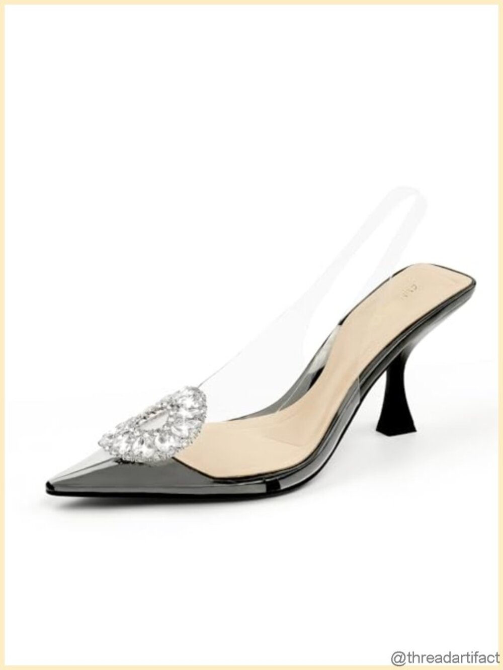Clear Slingback Pointed Toe Stiletto Heels Rhinestone Dress Pumps